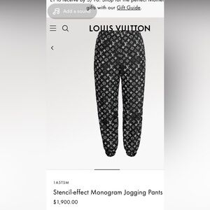 Black Louis Vuitton pants size small only worn once